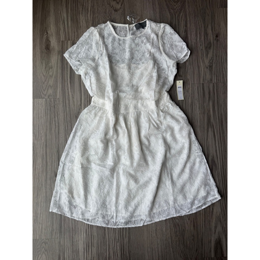 Sunday in Brooklyn White Floral Lace Mini Dress Short Sleeve Bridal Size 10 NWT